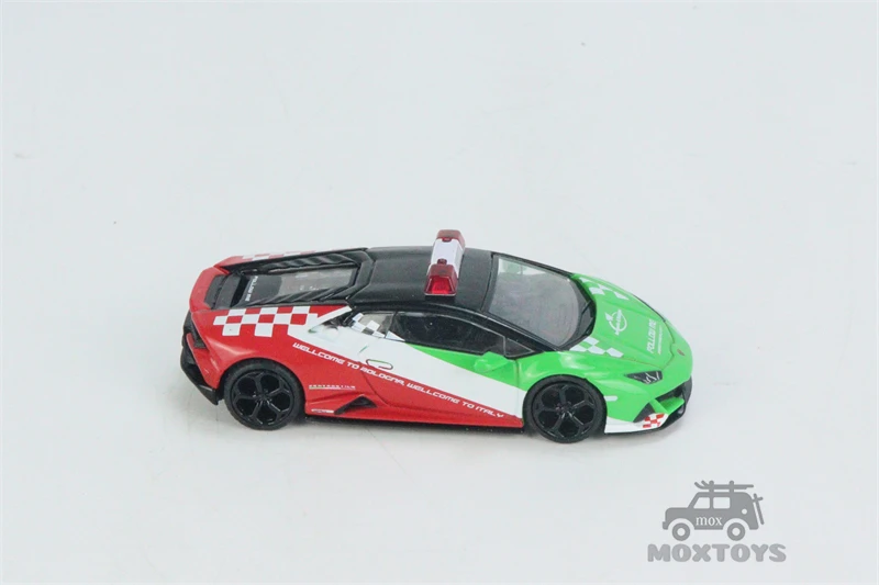 MINI GT 1:64 Huracan EVO Bologna Airport 2020 Follow-Me LHD Diecast Model Car | Railed/Motor/Cars/Bicycles