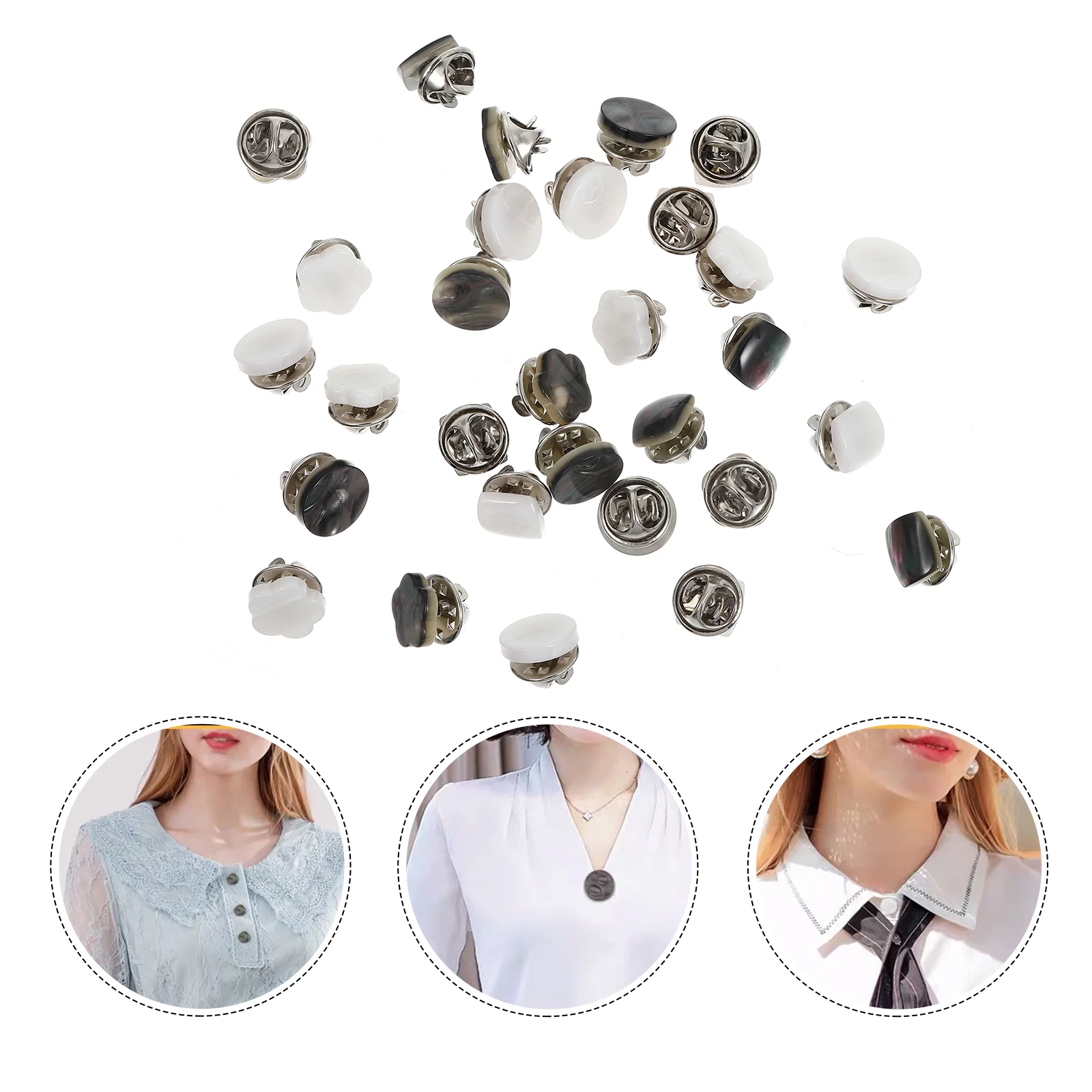 

Anti-explosion Buckle Collar Safety Buckles Fashion Brooches Lady Lapel Decorations Corsages Decorative Seashells Decorating