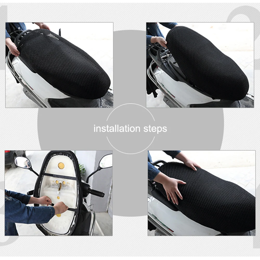 AUTCOAT 1Pcs Breathable 3D Mesh Motorcycle Moped Motorbike Scooter Seat Covers Cushion Anti-Slip Cover S-6XL |