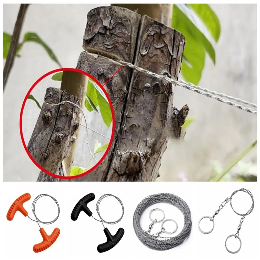 

4-strand Survival Rope Saw Portable Stainless Steel Stainless Steel Wire Saw Wear Resistant Effort Saving Home Decoration