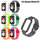 Аксессуары для умных часов Huawei Watch Fit, прозрачный ремешок, многоцветный силиконовый ремешок