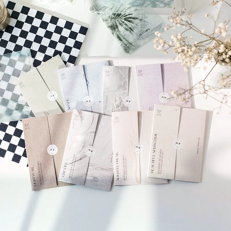 

30pcs/lot Memo Pads Sticky Notes Between textures Junk Journal Scrapbooking Stickers Office School stationery