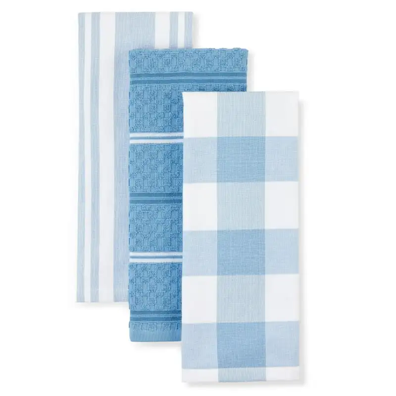 

Gingham Dual Purpose Kitchen Towel 3- Set, Blue Velvet, 16
