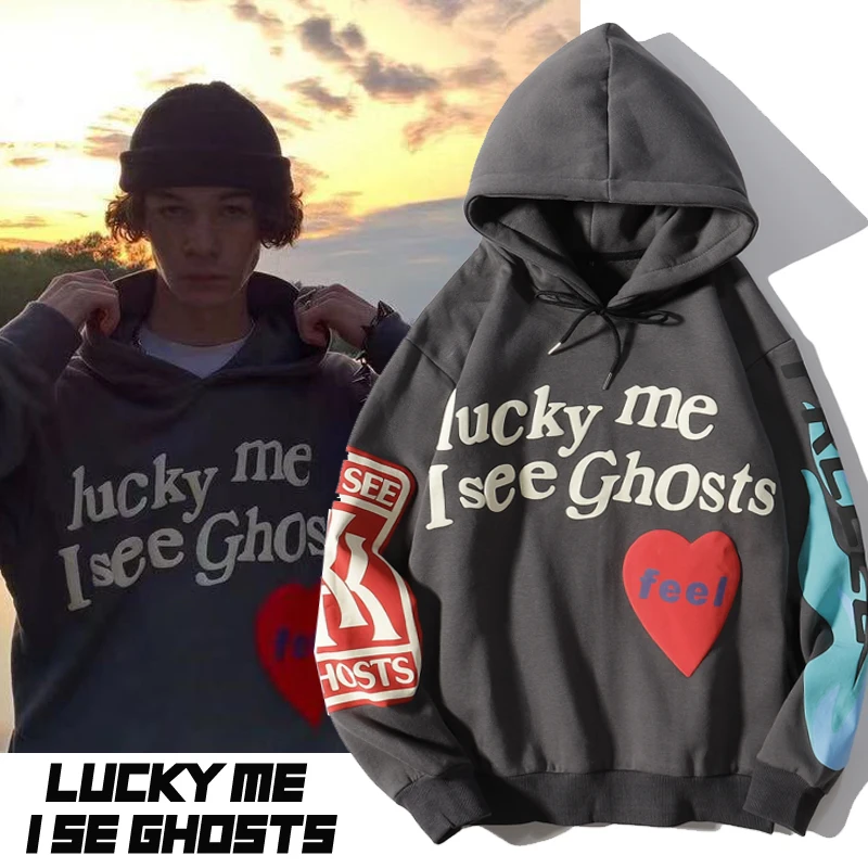 

Oversized Kanye Foam Print Hoodie Graffiti Fleece Men Women 1:1 High Quality Casual Sweater