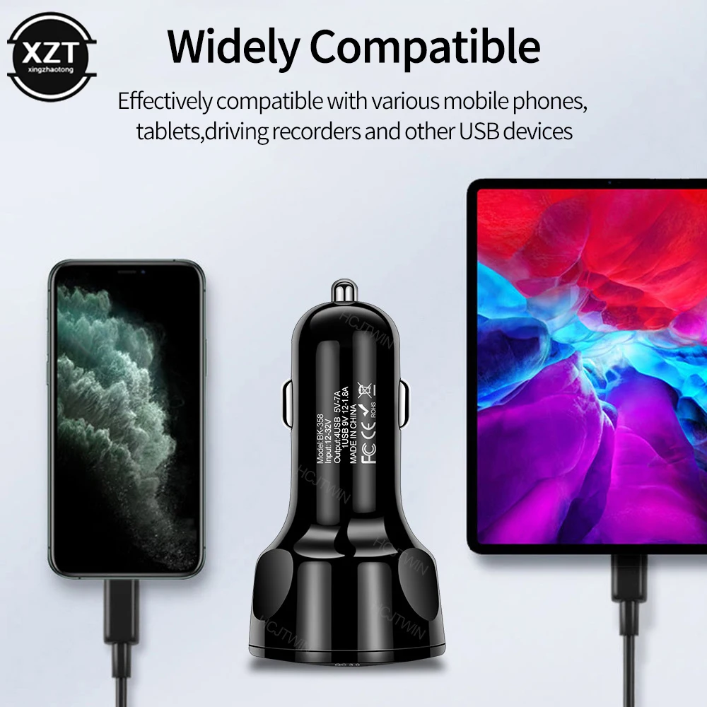 Dazzling Multi USB Car Lighter QC 3.0 5USB Car Charger One to five Car Charger Quick Charging Auto Accessories images - 6