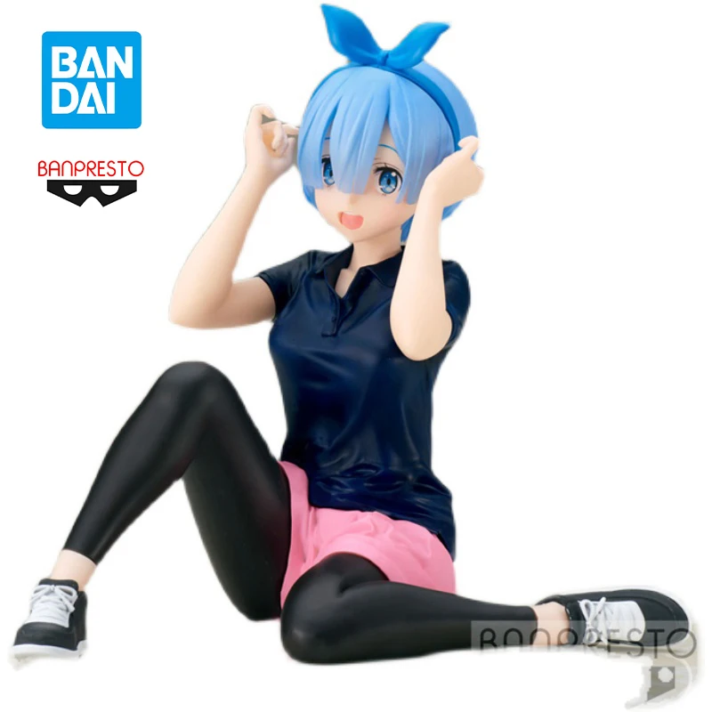 

In Stock 14Cm Original Bandai Banpresto Relax Time Re:life In A Different World From Zero Rem Scenery Model Toys Anime Figure