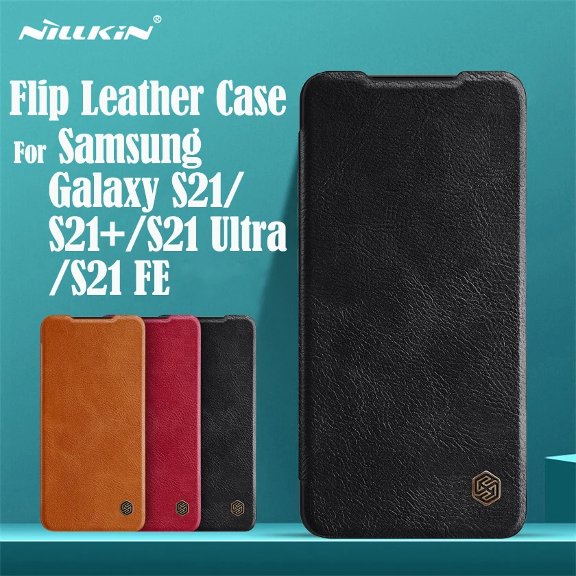 

For Samsung Galaxy S21 FE 5G Case Nillkin Qin Leather Flip Cover Card Pocket Wallet Book Case For Samsung S21 Ultra S21 Plus