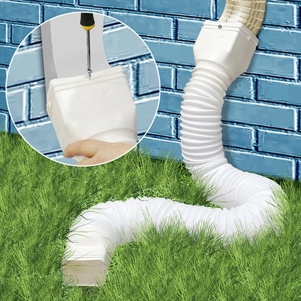 

Drain Downspout Extender Flexible Downspout Extender Telescopic Extension Water Tube Outdoor Drain Pipe for Rainwater Drainage