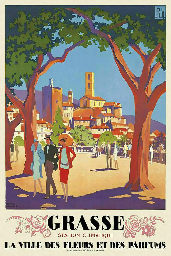 Шелковый постер с винтажным художественным принтом французского флага, Ривьеры, 24x36 дюймов