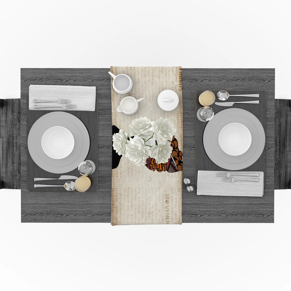 Настольная дорожка s Современные Африканские женские скатерти с принтом газет