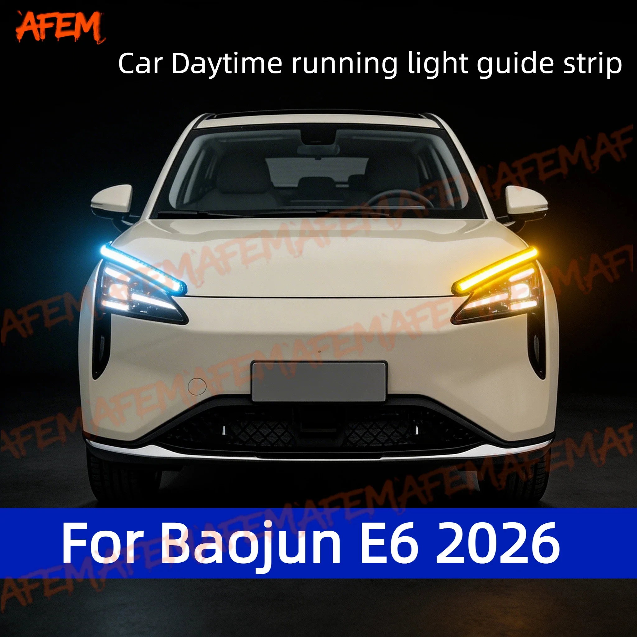 Фото 2 шт. гибкие светодиодные ДХО (дневные ходовые огни) для Baojun E6 2026, декоративная подсветка №1