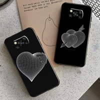 line heart pattern phone case for poco x3 gt x3 pro nfc m3 gt f3 rqah selena cool holder protective stand flip tpu pixel smart