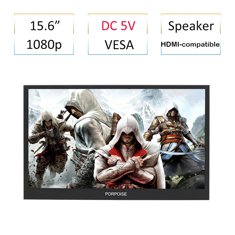 

15,6 дюймовый портативный игровой монитор DC Charge 1080 HD для коммутатора Ps4 Xbox NS IPS экран ПК ноутбука второй дисплей для программатора