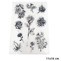 rose flower plants clear stamp for diy scrapbooking card fairy transparent rubber stamps making photo album crafts template