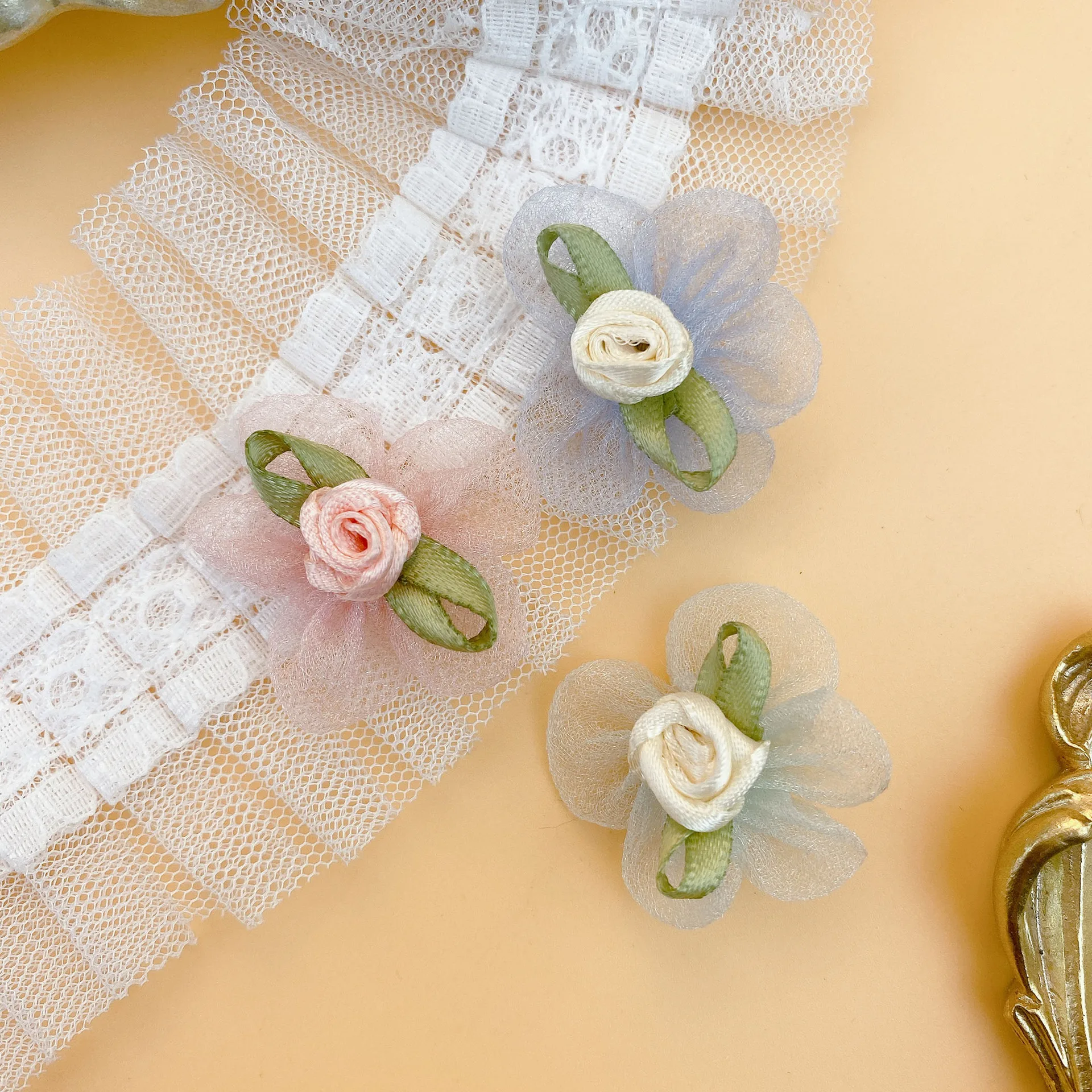 10 шт. розовая Снежная пряжа лента Маленькая женская бижутерия головной убор