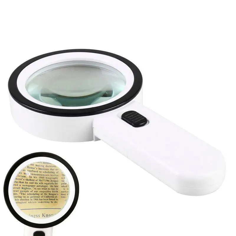 

Magnifying Glass With Light 30X 12 LED Handheld Magnifier With Lights Handheld Large Magnifying Glass Light Illuminated Lighted
