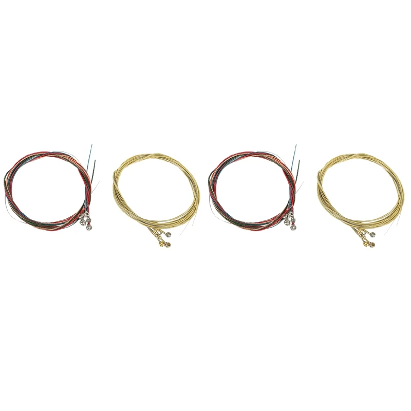 

4 Sets Of 24 Guitar Strings Replacement Steel String For Acoustic Guitar Guitar Changing Tool