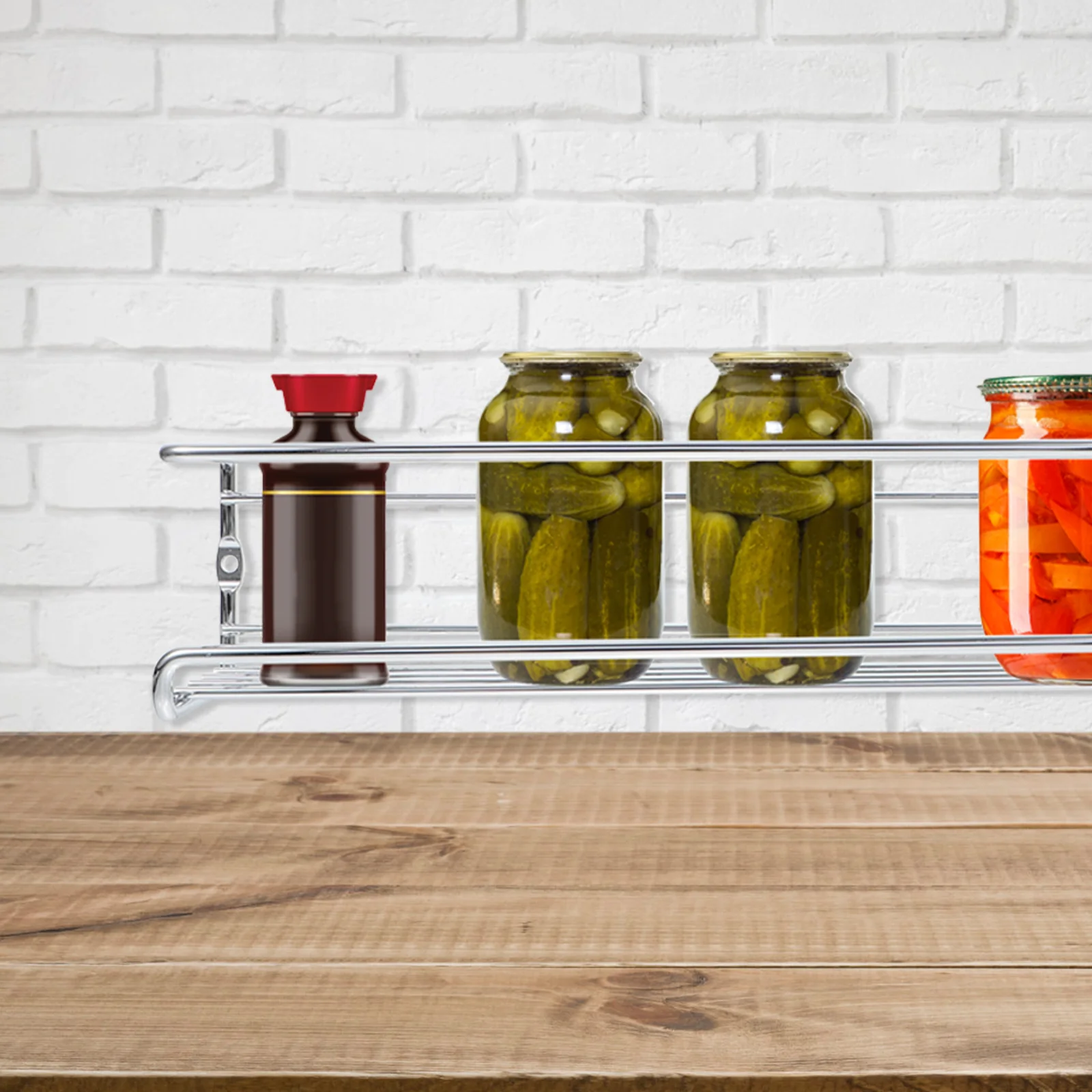 2 комплекта полка для кухонного шкафа бутылок с приправами бытовой держатель