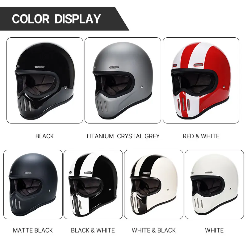 Мотоциклетный шлем из стекловолокна для мужчин и женщин гоночный на все лицо