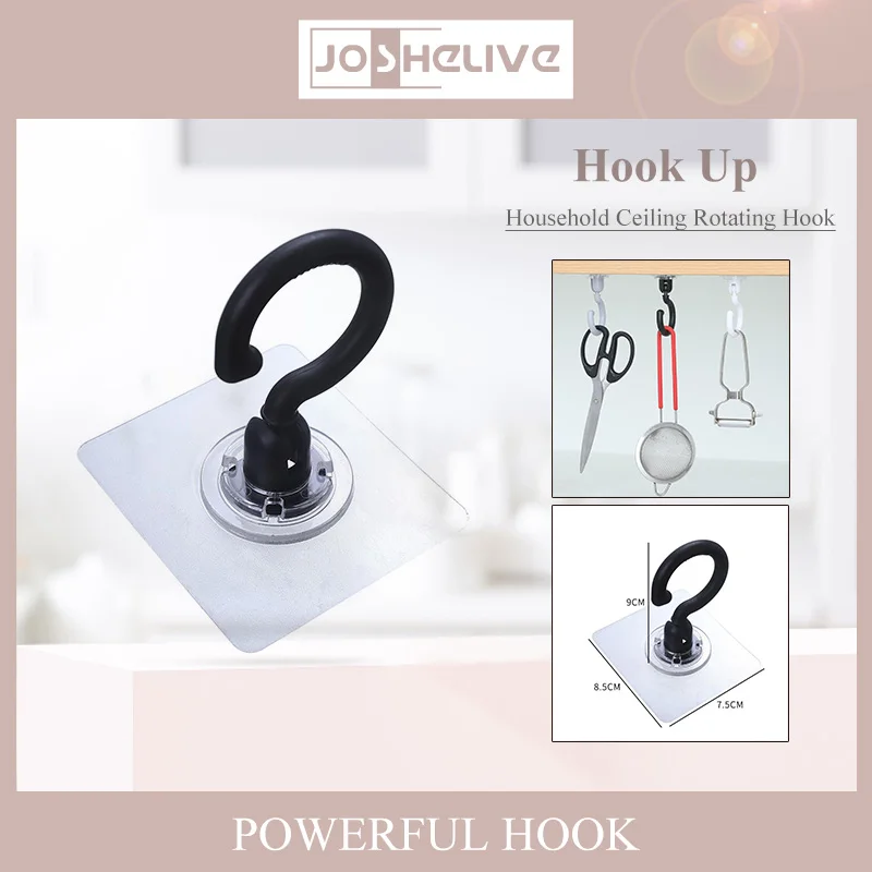 

1/3/5pc Ceiling Hook Strong Adhesive Rotary Hooks Household Multi-function Hook Kitchen Bathroom Wall Key Hanging Door Coat Hook