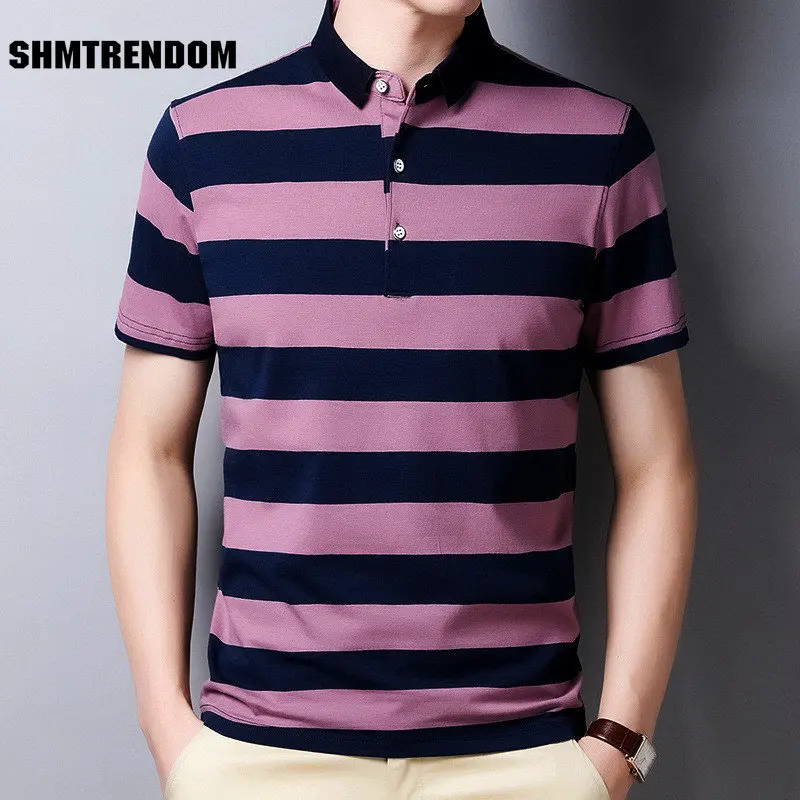 

SHMTRENDOM, новинка 2023, модная мужская футболка, летняя крутая хлопковая рубашка-поло, мужская одежда в Корейском стиле, топы