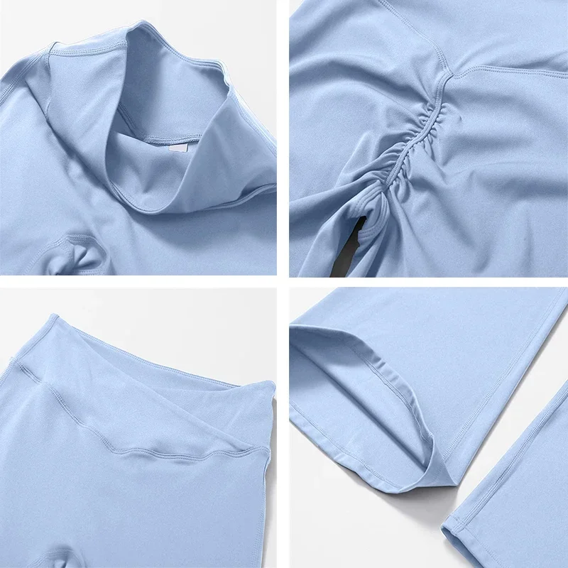 Расклешенные леггинсы штаны для йоги спортивные колготки женские брюки-клеш с