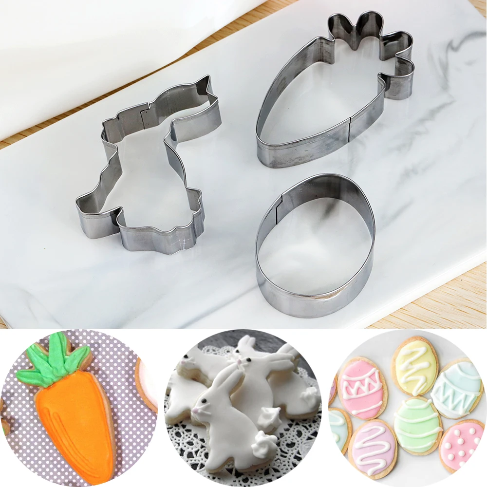 

Rabbit Stainless Steel Mold Easter Egg Mold Kitchenware 3D Cookie Cutter DIY Baking Decor Pastry Modelling Tools Cookie Cutter