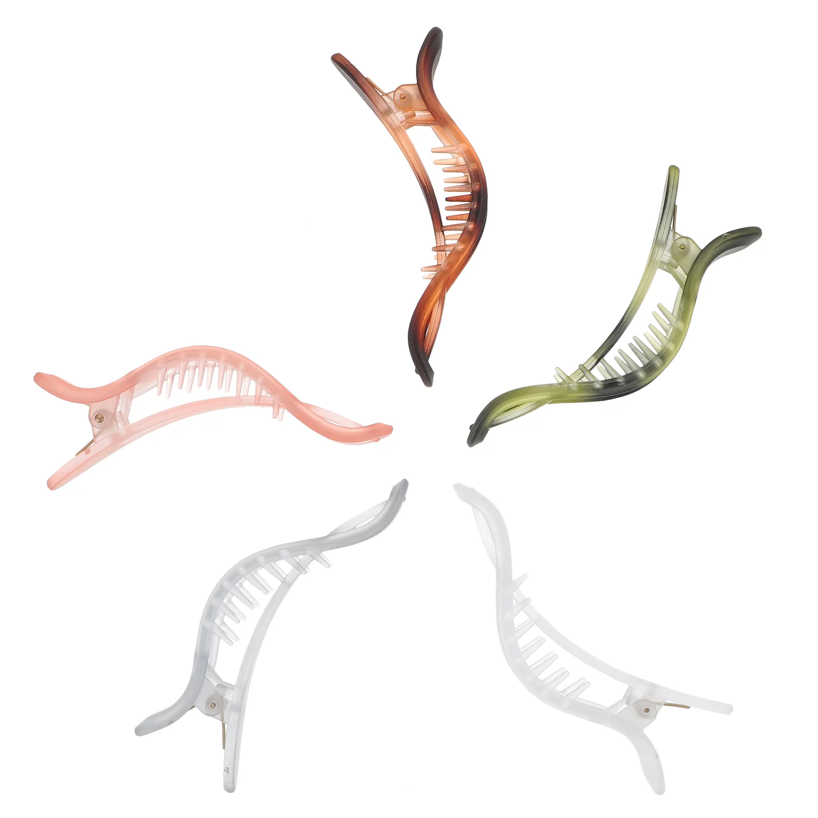 

5pcs Girls Non-slip Large Hair Claw Clips Alligator Hair Clips Hair Styling Accessories