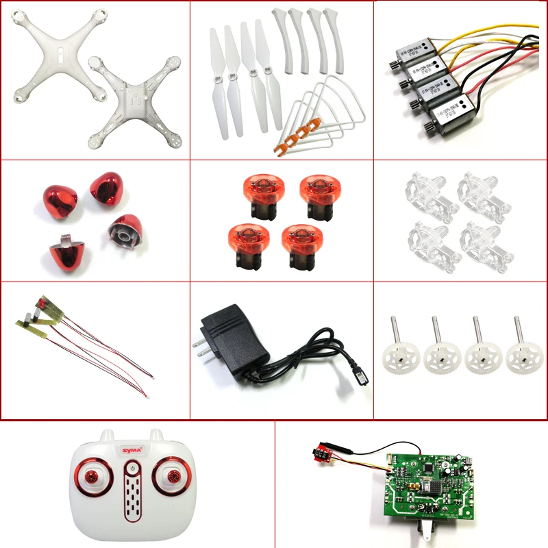 

Syma X8SW X8SC X8PRO 8500WH All Spare Part List Motor Propeller Landing Tripod Body Shell Cover Gear Blade Cover Motor Base etc.