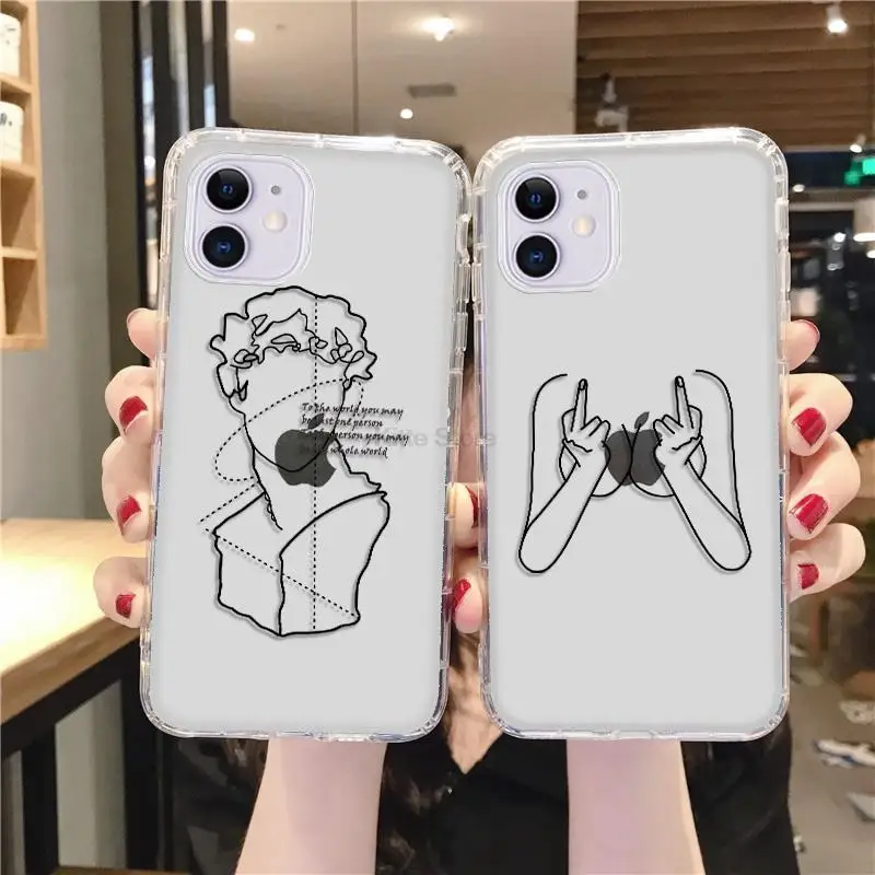 

Art Sketch Case For iPhone 12 Pro Case Silicone Soft Cover iphone 11 13 Pro Max XR 7 8 6S Plus Mini X XS SE 2020 Bumper Fundas