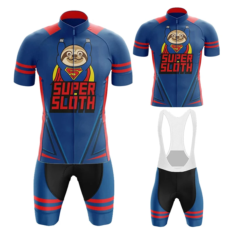 SLOTH Bike Team-Conjunto de Ropa de Ciclismo para hombre, Jersey de manga corta para carreras de montaña, uniforme para montar al aire libre, verano 2022