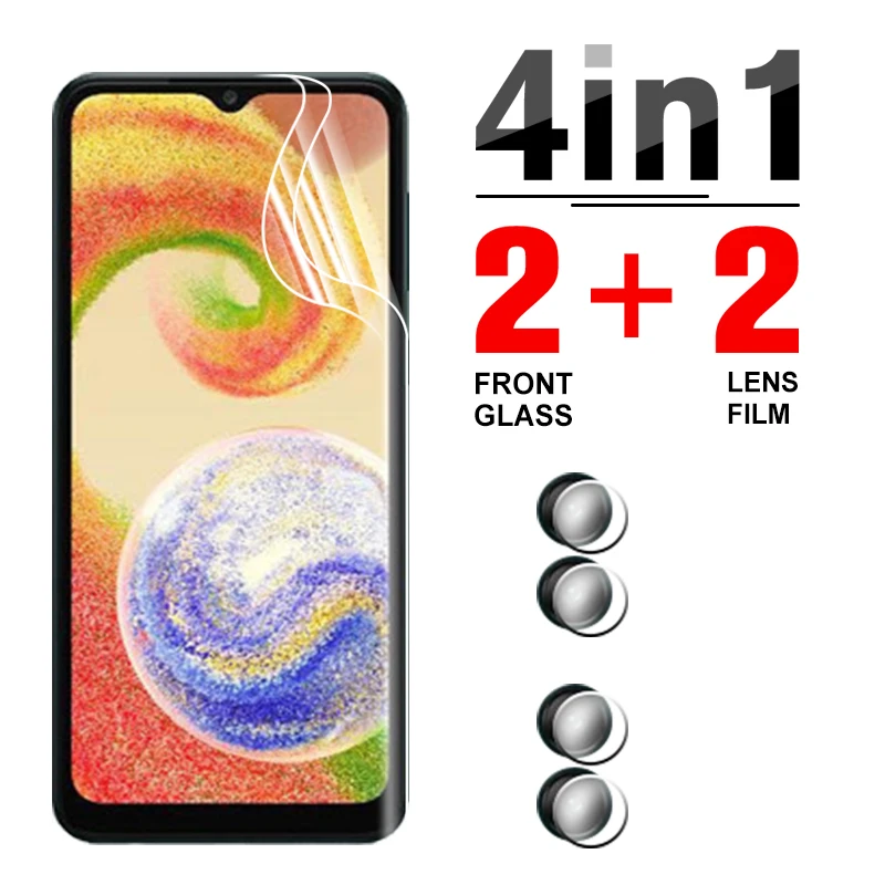 

Гидрогелевая защитная пленка 4 в 1 для Samsung A04, защитная пленка для объектива камеры Samsung Galaxy A04, A 04, S 04, S, 04A, A04S, мягкая пленка