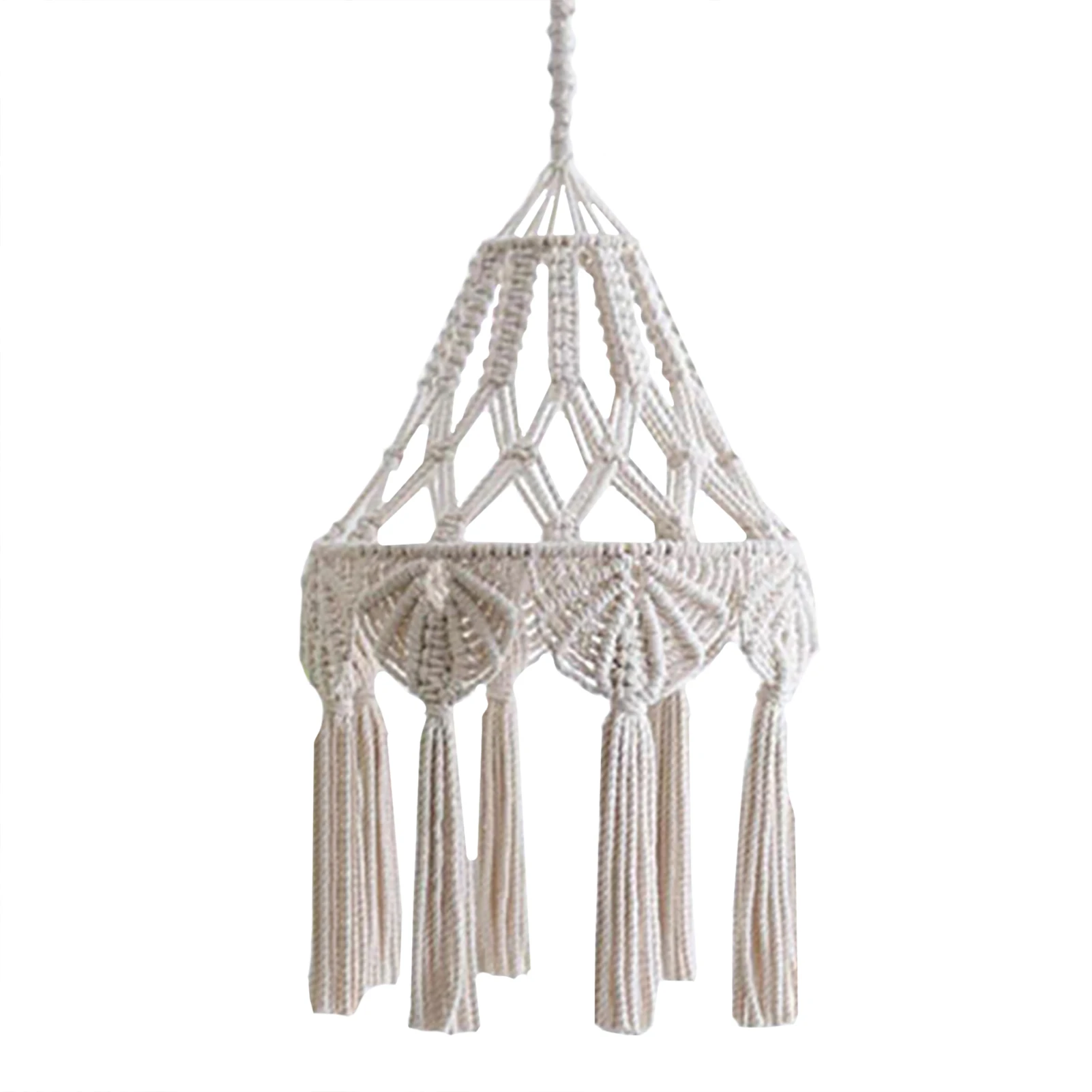 

Bohemian Lamp Sahde Macrame Lamp Hanging Decor Art Wall Accents Beads Tassels Chic Boho Decor Dorm Room Home Decoration