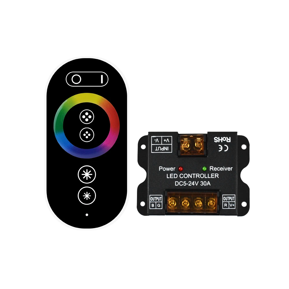 

Маленький контроллер Lron Shell TouchИндикатор дистанционного управления DC5-24V 30A6Key Single Light Cct Rgb smd Cob Strip Контроллер диммера