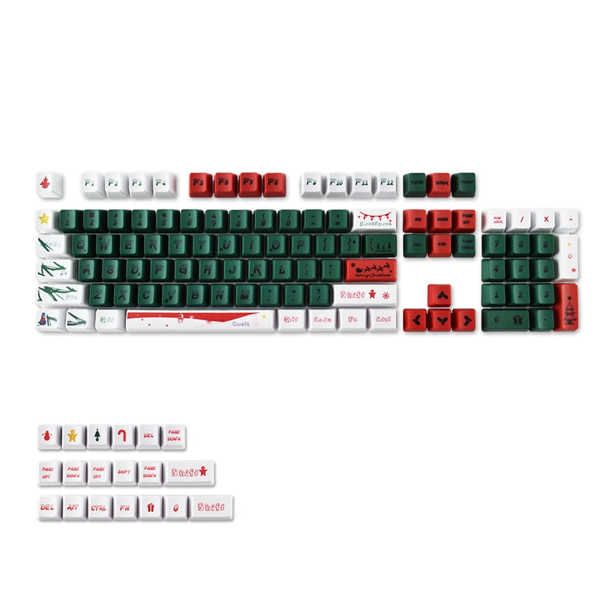 

123 Keys PBT Keycap Set Dye-Sublimation for Cherry MX Switch Mechanical Keyboards Compatible with 61/108 Keys Keyboard