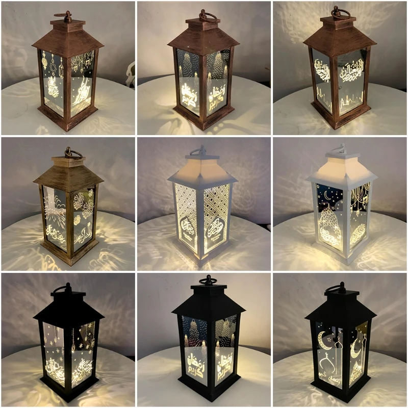 

Mini Star Lamp with Flickering LED Decorative Hanging Lantern Indoor Battery Lantern Islam Muslim Event Party Supplies Y5GB
