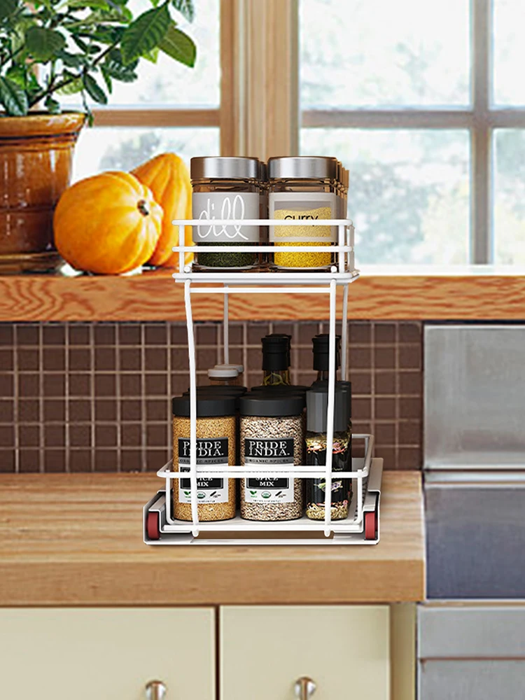 

2 Tier Under Sink Shelf Kitchen Storage Organizer Rack Holder With Pull-Out Drawers Shelf Storage Organizer For Kitchen Storage