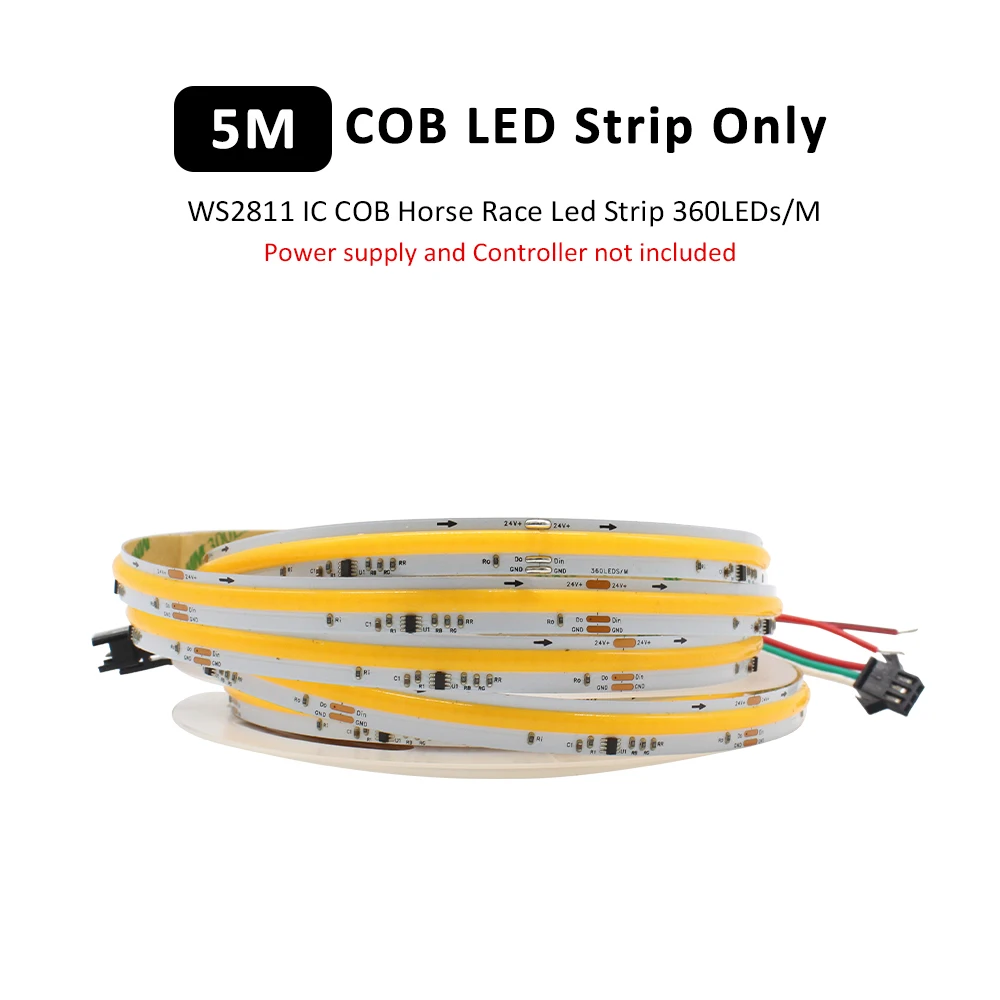 

Светодиодная лента COB 24В WS2811 холодный белый