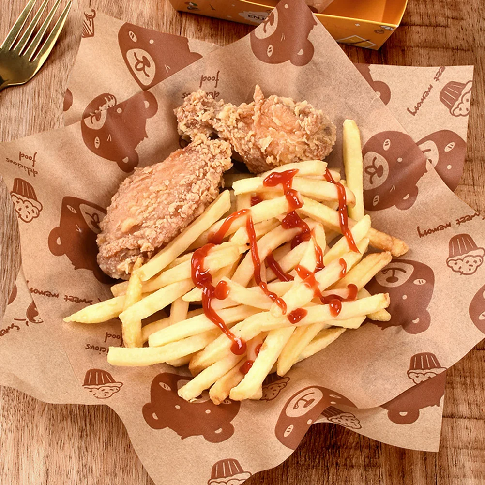 

500pcs Food Basket Liners Greaseproof Wrapping Paper Sheets Sandwich Wrapping Paper Wax Paper