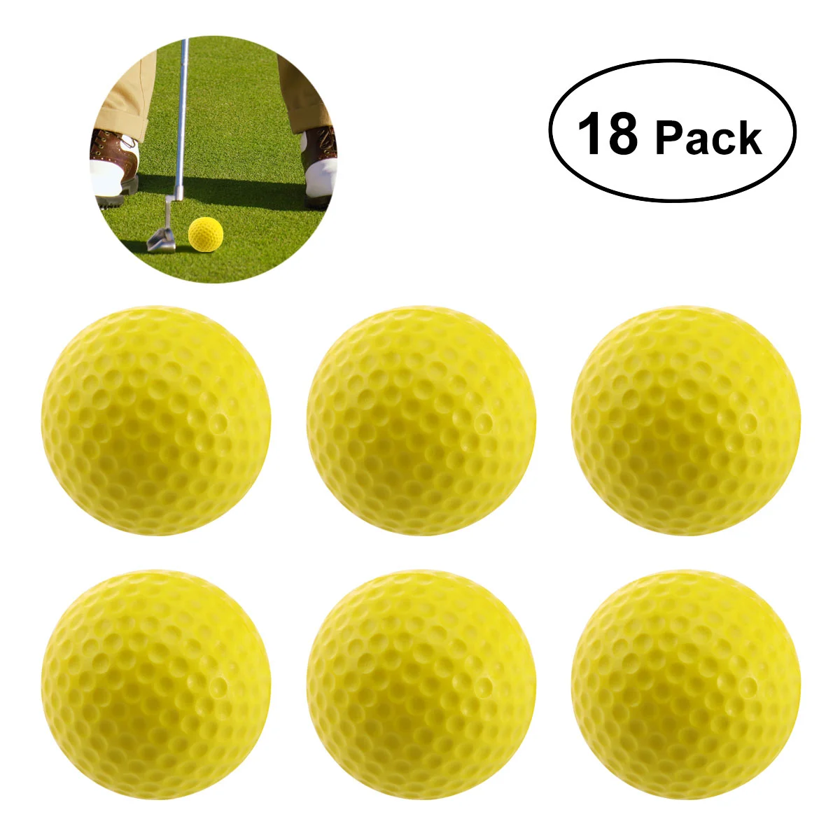 

WINOMO, 18 шт., тренировочные шарики, рифленые эластичные шарики (желтые)