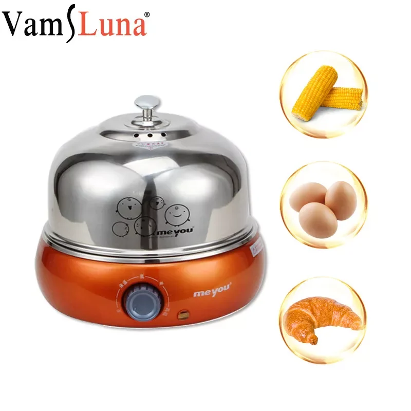 

9 Eggs Full 304 Stainless Steel Electric Egg Cooker Steamer With Big Capacity For Soft Medium Hard Boiled Poached Custard Bread