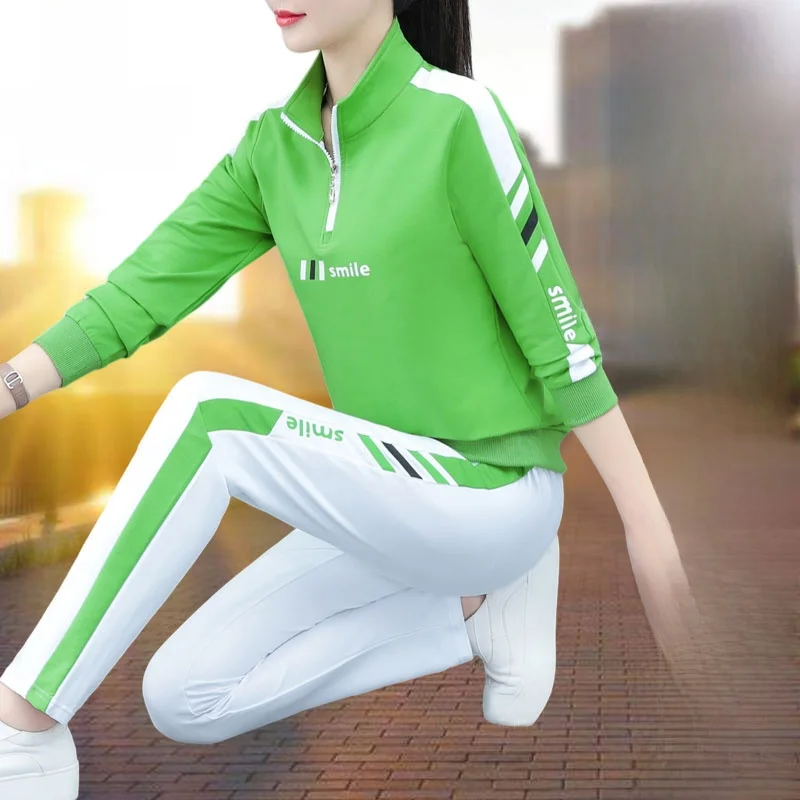 Брендовый спортивный комплект Woodpecker женский весенне-осенний воротник-стойка