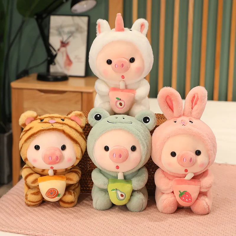 

Cute Pig Plush Toy Creative Cosplay Frog&Rabbit&Unicorn&Tiger Doll Soft Stuffed Animals Toy For Kids Baby Kawaii Birhtday Gift