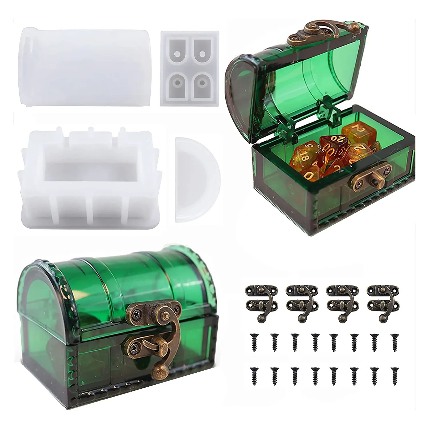 Коробка С Сокровищами и формы для игральных костей силиконовые хранения сундука