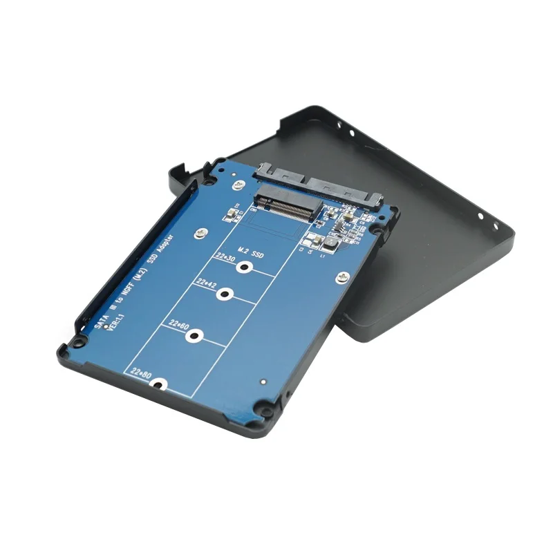 

M.2 NGFF SSD To 2.5" Sata Ssd Drives Card for SATA III Supports M.2 NGFF SATA with Aluminum Case Enclosure Computer Components