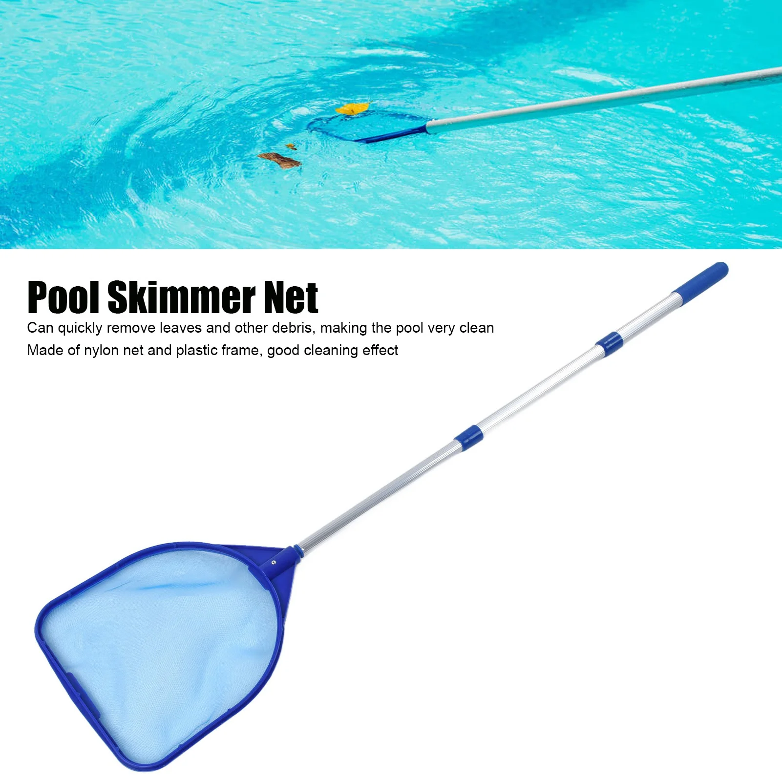 

Telescopic Pond Bathtub Pool Cleaning Nets Debris Salvage Mesh Swimming Pool Cleaner Skimmer Leaf Catcher Net Bag with Rod