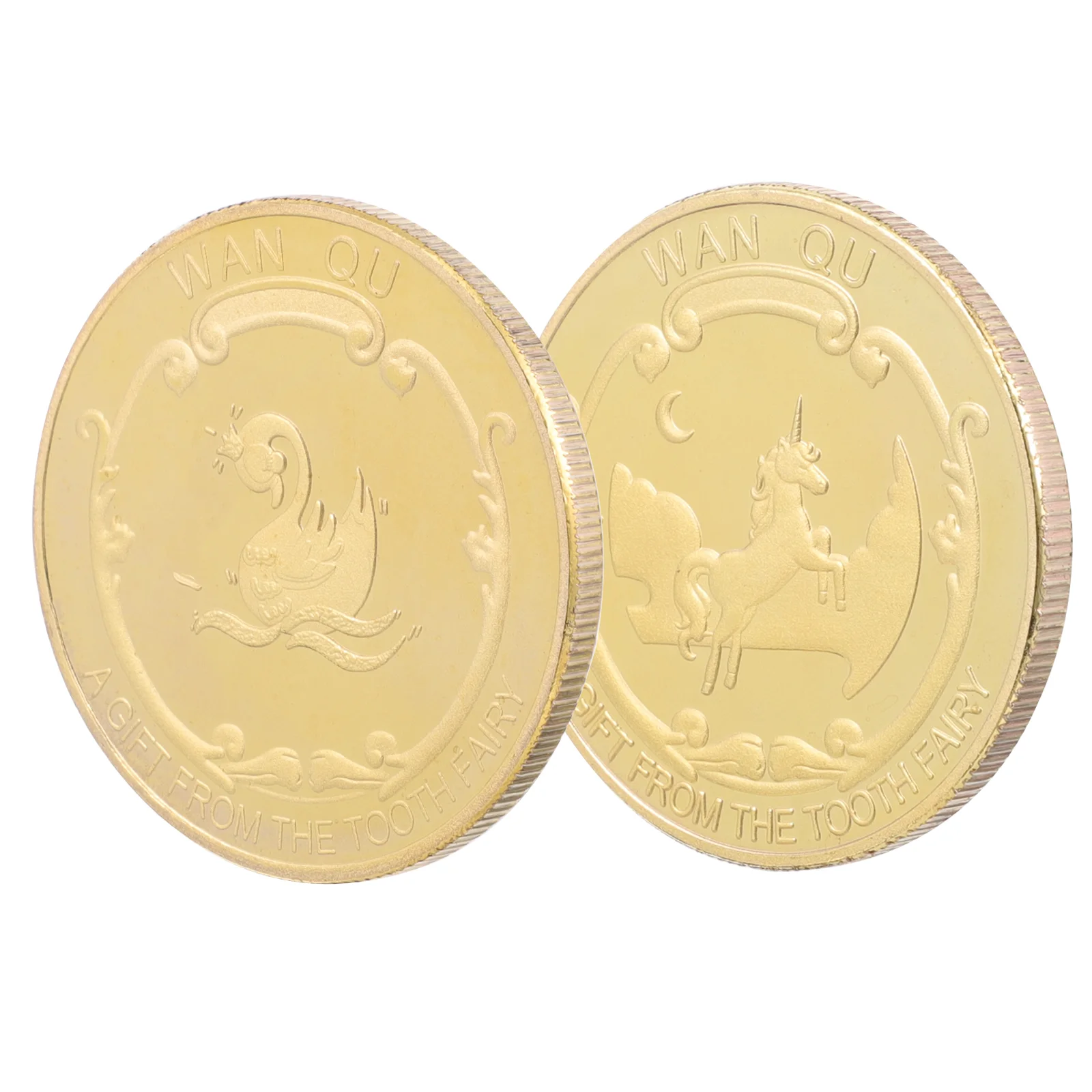 

2pcs Kids Tooth Coin Lovely Tooth Souvenir Metal Coin Kids Tooth Commemorative Coin