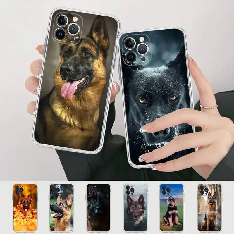 

German Shepherd Dog Phone Case Silicone Soft for iphone 14 13 12 11 Pro Mini XS MAX 8 7 6 Plus X XS XR Cover