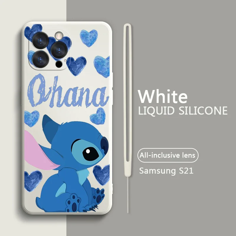 

Cool Disney Stitch Phone Case For Apple iPhone 14 13 12 mini 11 Pro Max 8 7 Plus XR XS X Liquid Rope Funda Cover