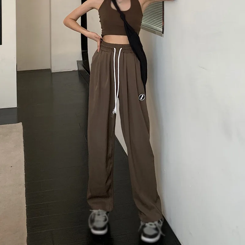 

Sweatpants Women Pants Vintage Brown Harajuku Loose Joggers Korean Style Female Black Wide Leg Baggy Trousers Oversized